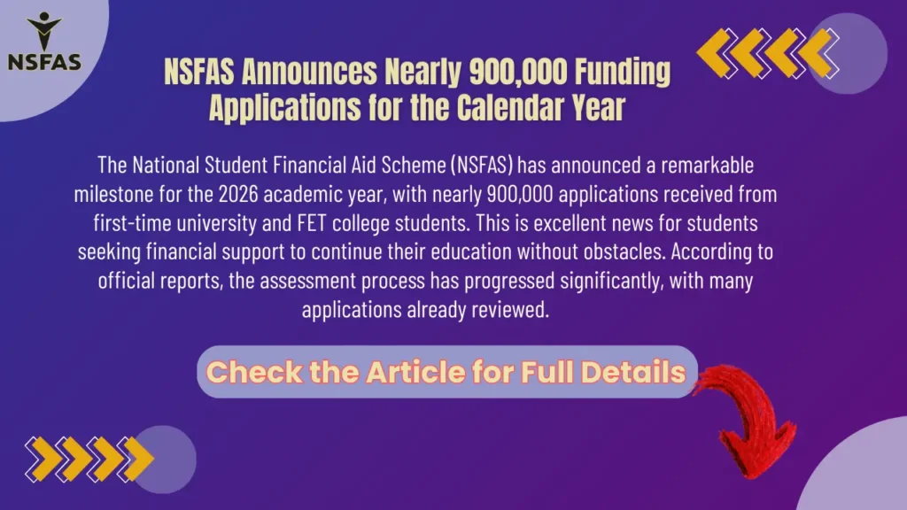 NSFAS Announces Nearly 900,000 Funding Applications for the Calendar Year: Good News For Students