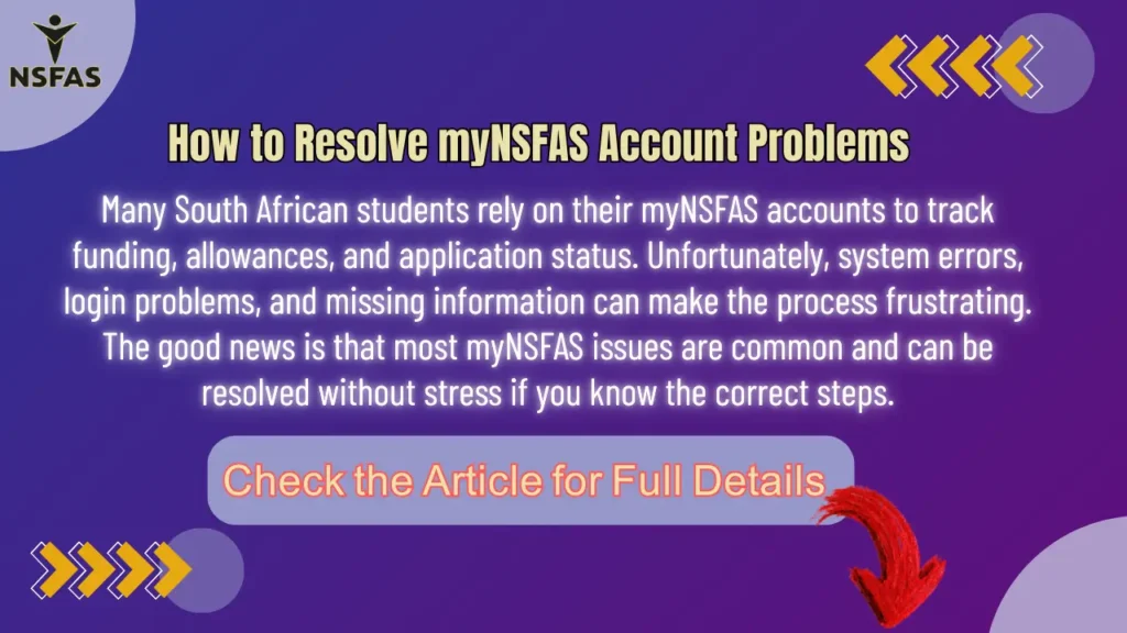 How to Resolve myNSFAS Account Problems