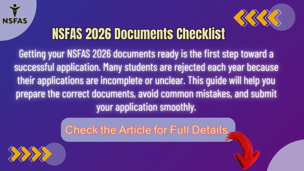 NSFAS 2026 Documents Checklist Step by Step 