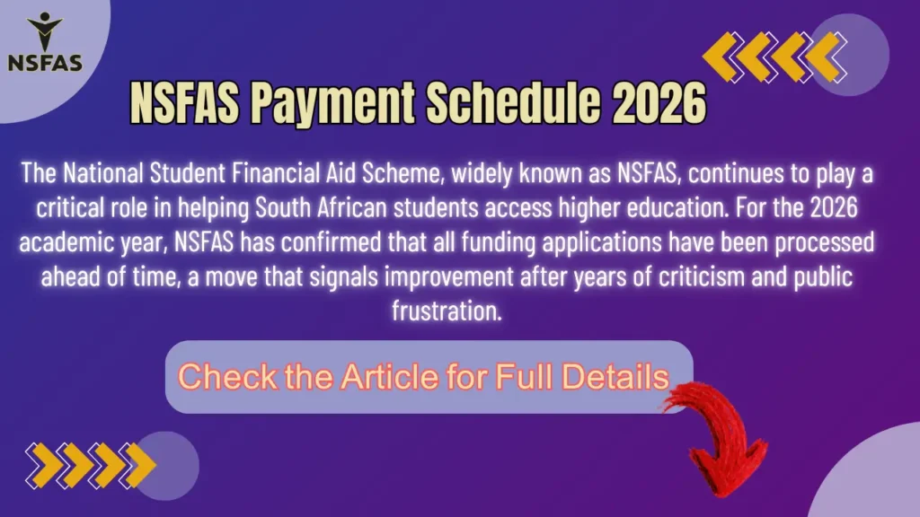 NSFAS Payment Schedule 2026 and Check Funding Applications as Reform Debate Continues