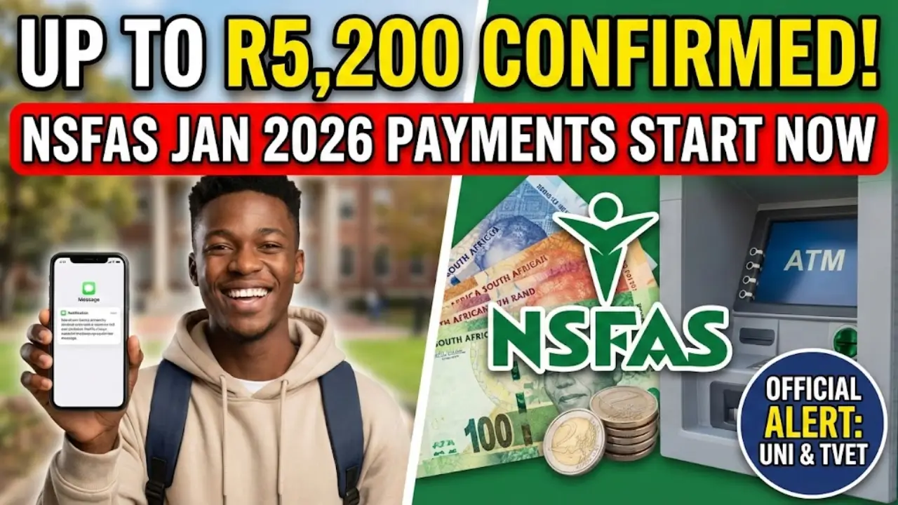 NSFAS Confirms R5200 Allowance January 2026 Check Complete Details & TVET Dates Issued
