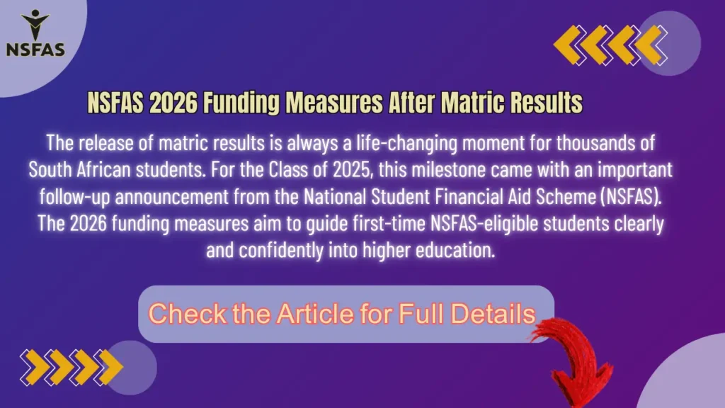 NSFAS 2026 Funding Measures After Matric Results Full Details Explained