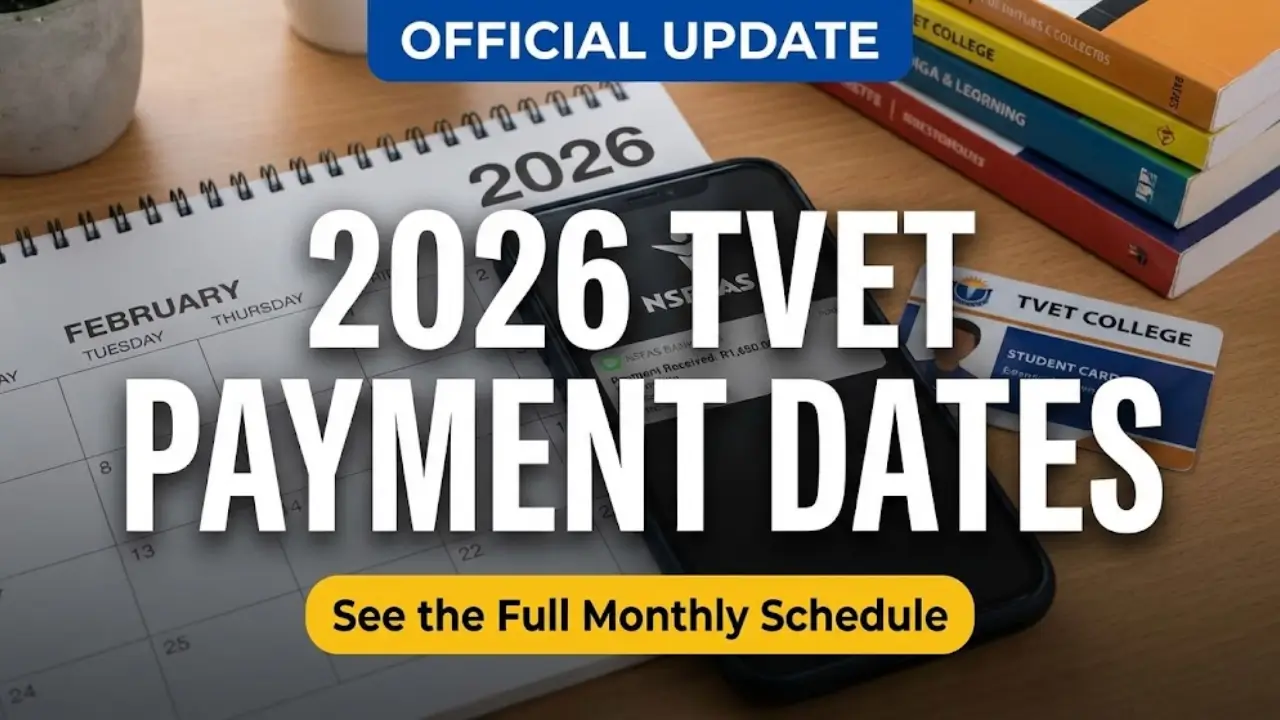 NSFAS Payment Dates for TVET Colleges Check Complete Payment Schedule 2026