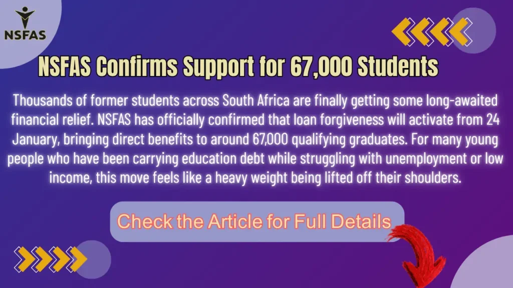 NSFAS Confirms Support for 67000 Students and Maintains Strict Checking on Payments