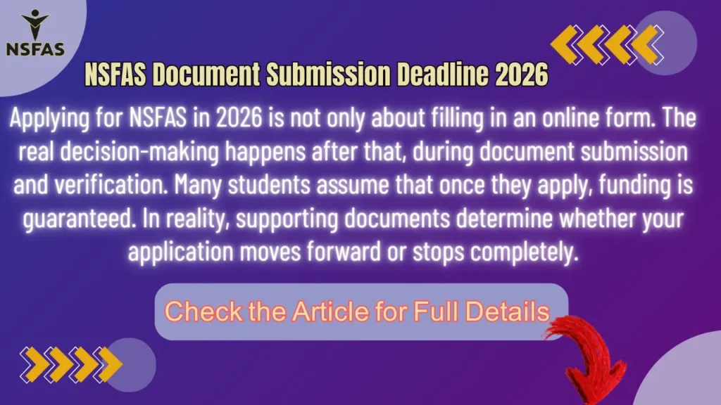 NSFAS Document Submission Deadline 2026 Complete Details Step by Step