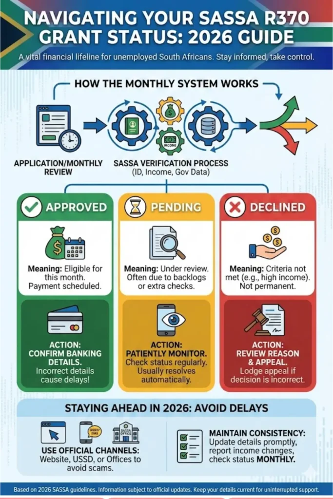 SASSA R370 Status Check 2026 Approved and Disapproved Status Explained: Reasons, Details, and What Comes Next.