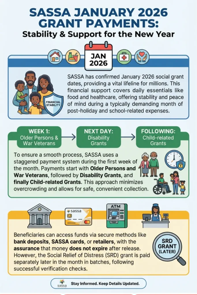 SASSA Confirms January 2026 Social Grant Payments Check Complete Details Step by Step