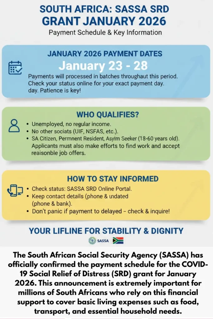 SASSA Announces COVID-19 SRD Payment Dates Check New 2026 Details Step by Step  