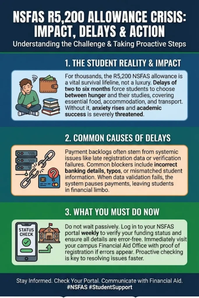 NSFAS Allowance Update R5200 Reasons Check and What Students Should Do If Payment is Delayed