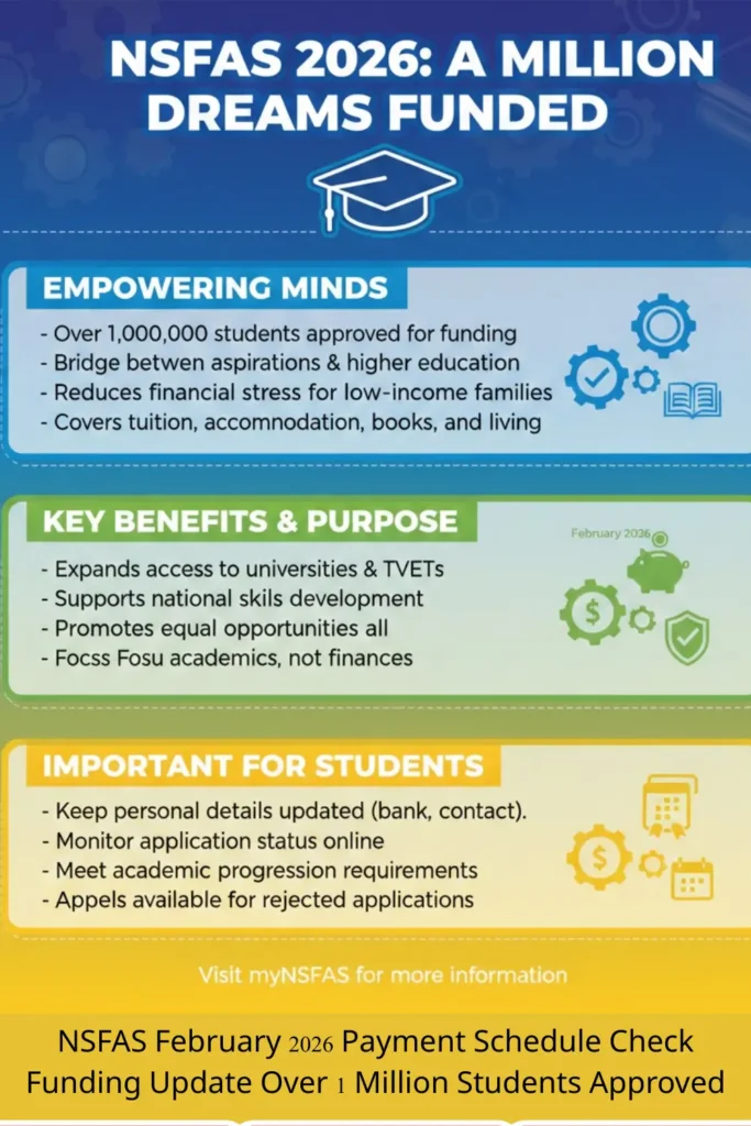 NSFAS February 2026 Payment Schedule Check Funding Update Over 1 Million Students Approved