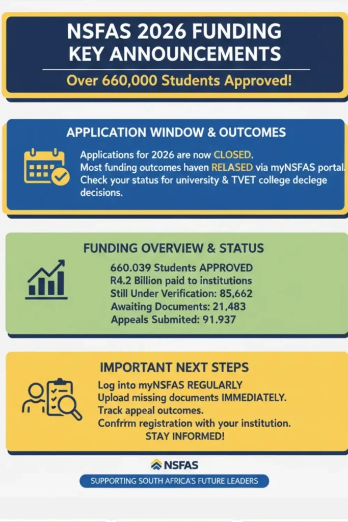 NSFAS Decides to Accept New Student Applications for 2026 Children Approved 660,039
